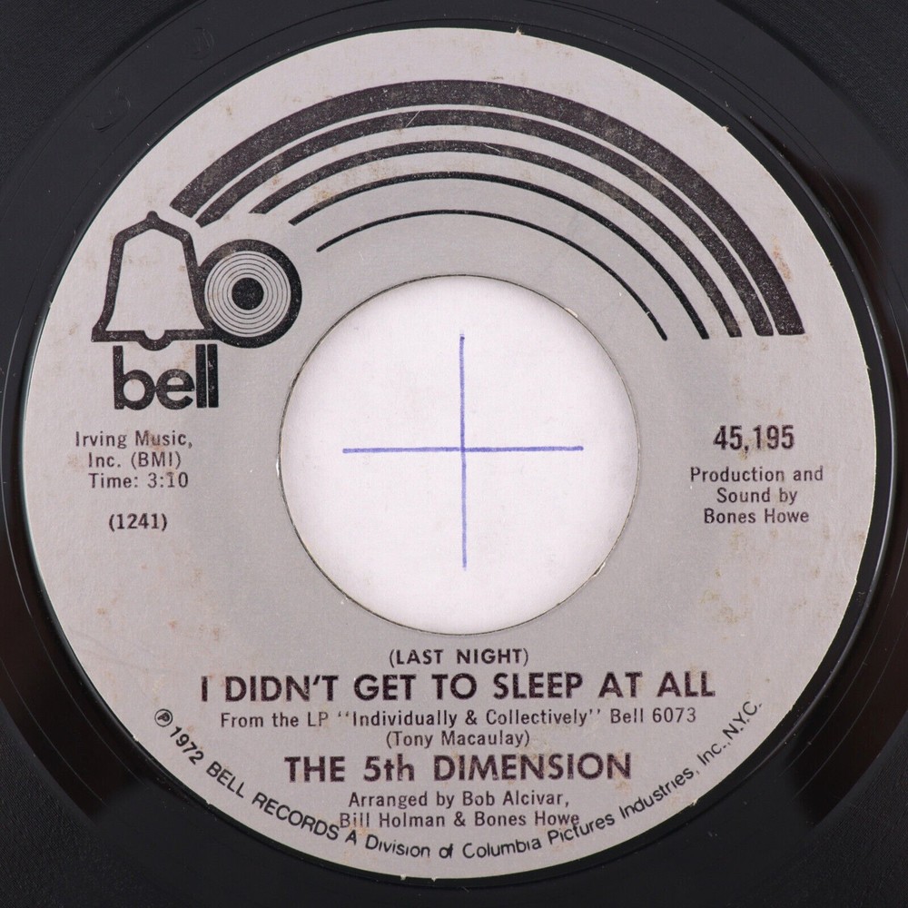 The 5th Dimension, I Didn't Get To Sleep At All, River Witch 45 rpm Vinyl Record